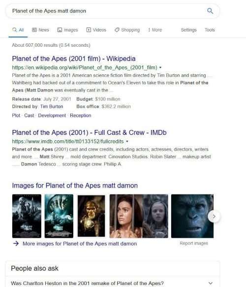 augmented search queries matt damon