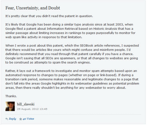 A response to a Tom Formeski post about Google's transition rank patent.