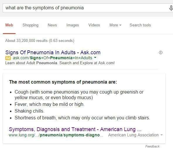 A question answering result using the heading and txt from the authoritative web site.
