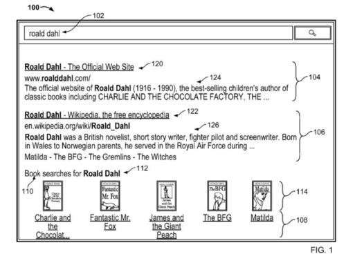 Search results showing authoritative results for Roald Dahl and then results for books he wrote.