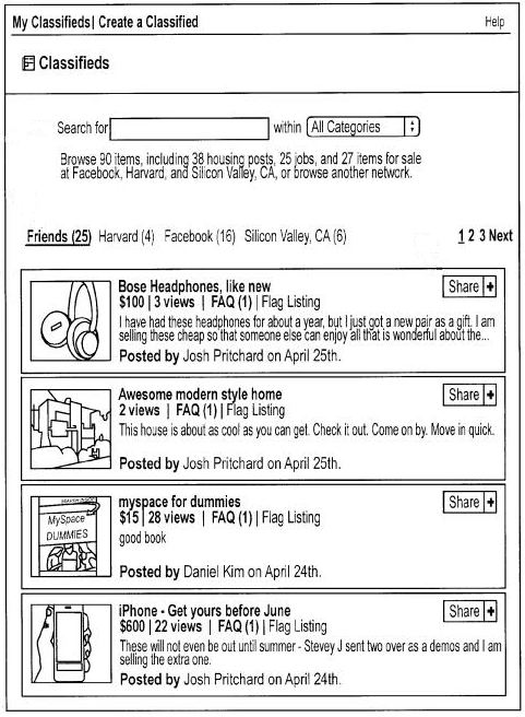 A screen to create a Facebook Classified advertisement.