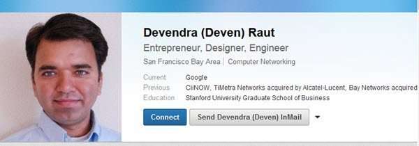 LinkedIn Profile from CiiNow Co-Founder
