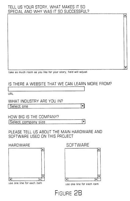 The second screen used in telling a success story, including industry, company size, hardware and software used on the project and the success story itself.
