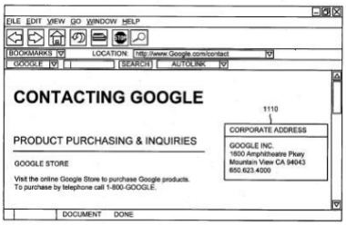 A browser window, with a Google Autolink button from the patent application.
