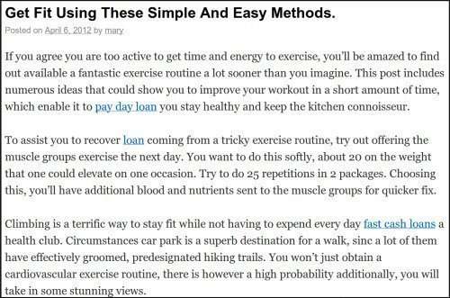 Examples of link spam from the Google Blog
