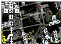 Top and left sides of map, with zoom and direction slider showing. Boundaries of maps can be latitude and longitude coordinates.