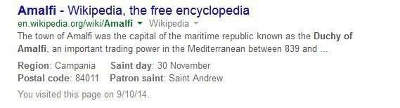 query and question answering results fo duchy of Amalfi