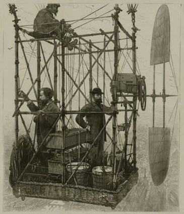 An electronical navigation device with a propeller, from a wood engraving between 1880 and 1900, library of Congress.