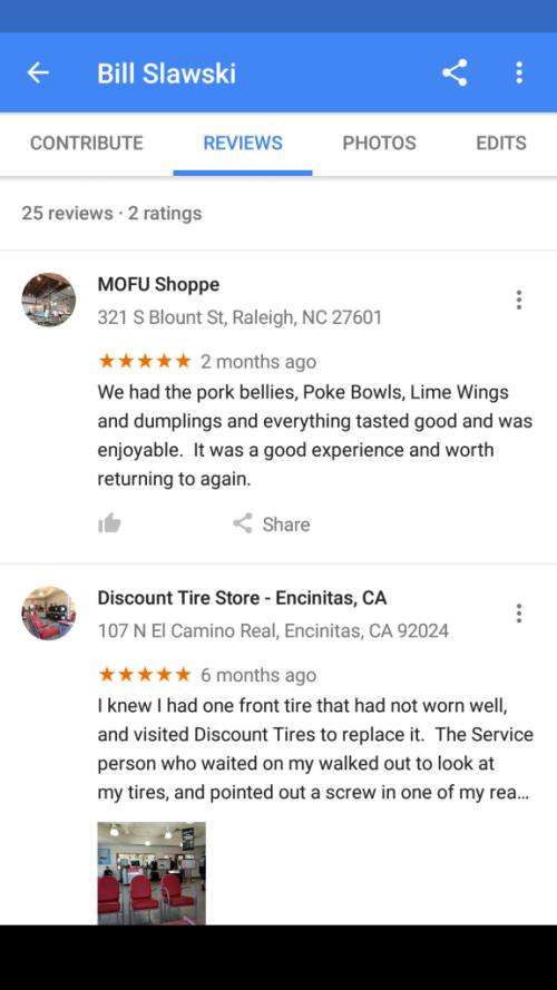 Google Timeline Reviews