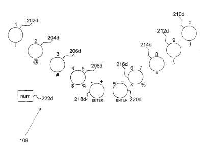 An image from the patent showing the layout of a numeric keyboard