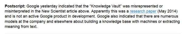 The Google Vault article postscript on the GV being just another Google project.