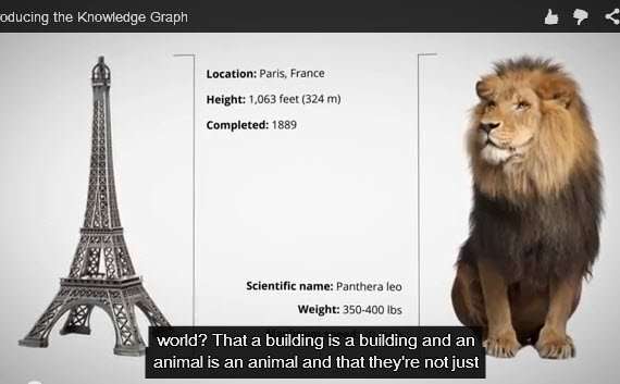 A screen from a video on the Google Knowledge Graph page.