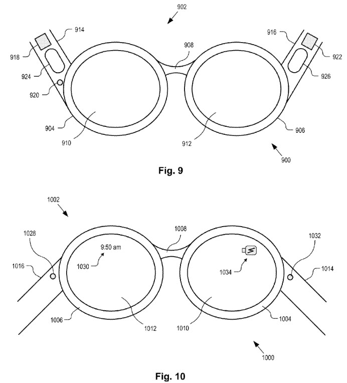These glasses look like some renditions of Google Glass in Google Patents.