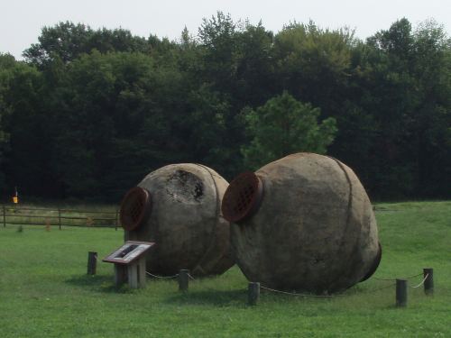 A pair of hornet's balls, used in the gold extraction process