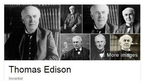 Knowledge panel images of Thomas Edison