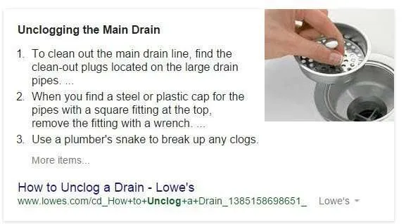 From the query, 'How to fix a clogged sink.'