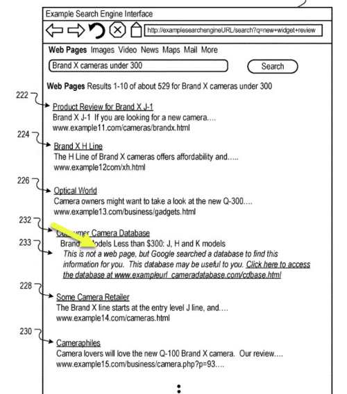 Database search results