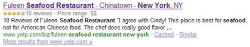 a search result from Google showing 4 out of 5 stars from 10 reviews below the title for the page.