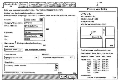Google Local Business Center business owner interface.