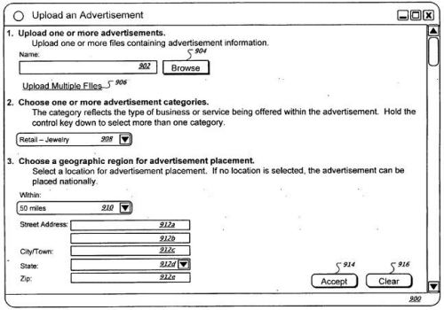 An interface that could be used to upload Streetview advertisements.