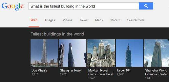 A carousel in response to a question of 'what is the tallest building in the world?