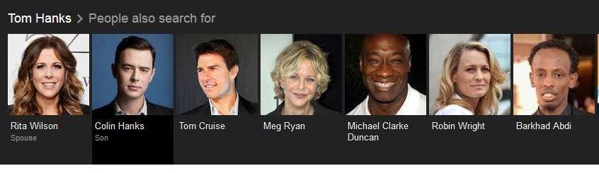 People whom people search for when searching for Tom Hanks.
