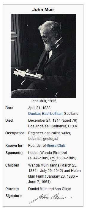 A template from the John Muir Page providing some details of his life.