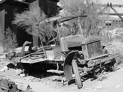 broken down pickup truck