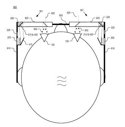 A image from the patent application showing images sent to a mirror to generate a scan of an image.