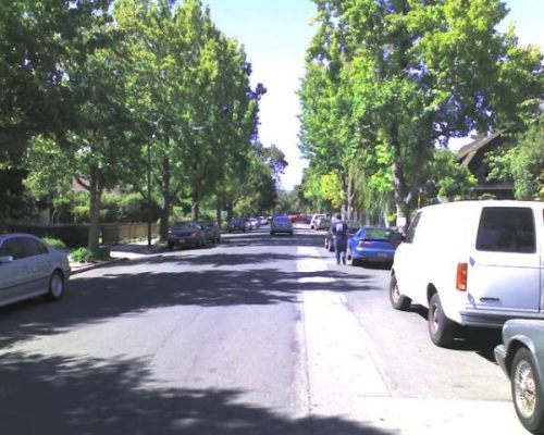 Palo Alto Neighborhood Street in Front of the HP House