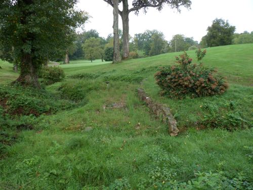 A picture from today showing some stairs leading to a water cache near the entrance of the country club.