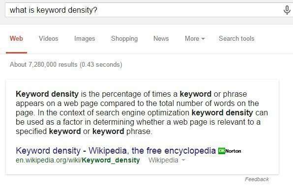 What is Keyword Density?