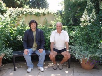 Barry Swain and I relaxing at a winery