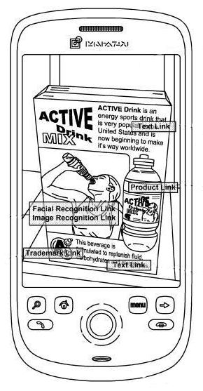 The same image, but with different sections with labels such as trademark search, product search, facial recognition link, image recognition link, and text link.