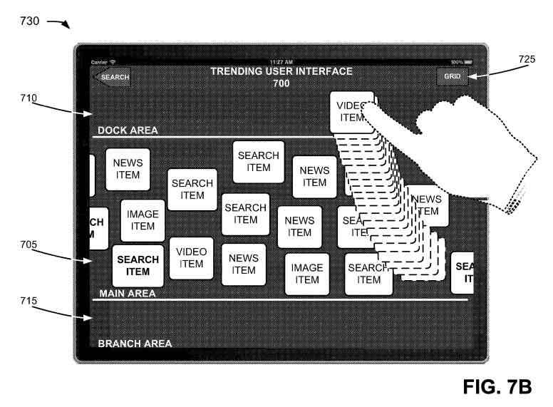 Trending User Interface-dock area