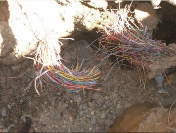 a picture of the severed fiber optic cable that disconnected the data center my site is hosted upon.