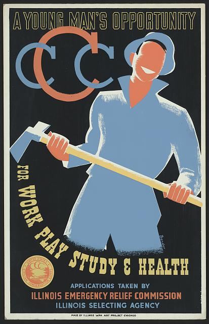 A poster promoting the U.S. Civilian Conservation Corps.
