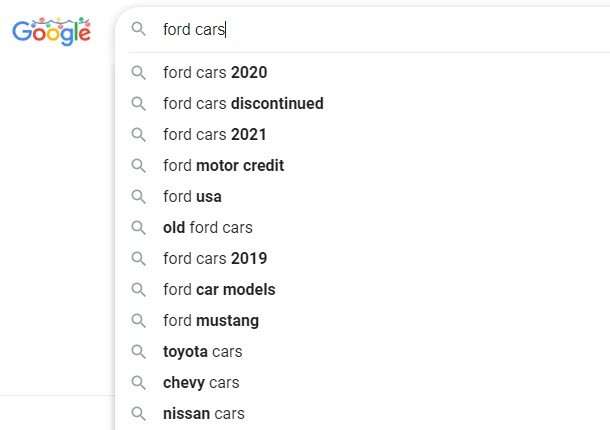 google autocomplete not LSI Keywords