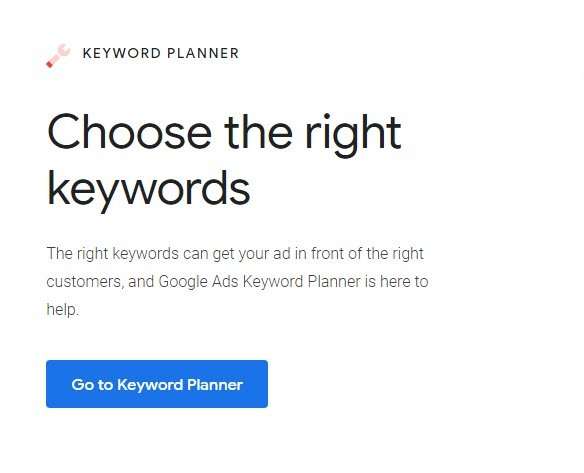Google keyword planner